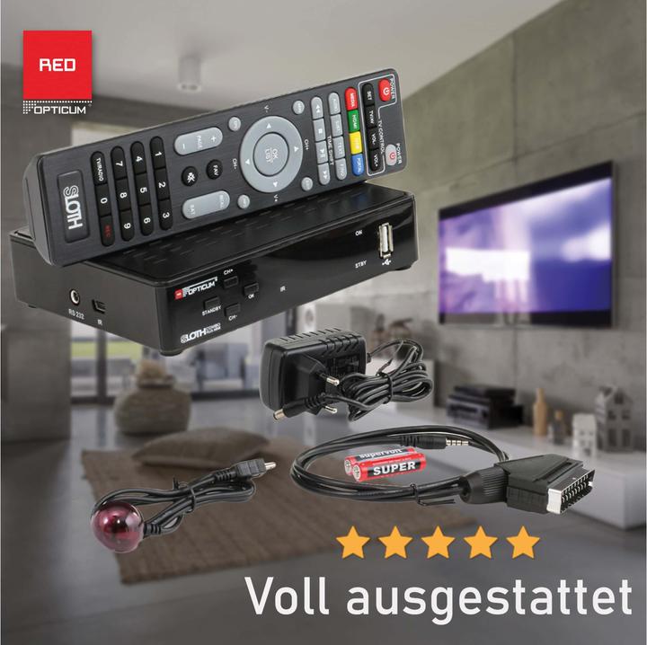 Actual product image Opticum SAT receiver Red Sloth Combo plus mini (DVB-T/T2, CI+ slot)