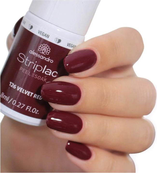 Image du produit Alessandro Striplac Peel or Soak (126 Velours Rouge, Vernis semi-permanent)