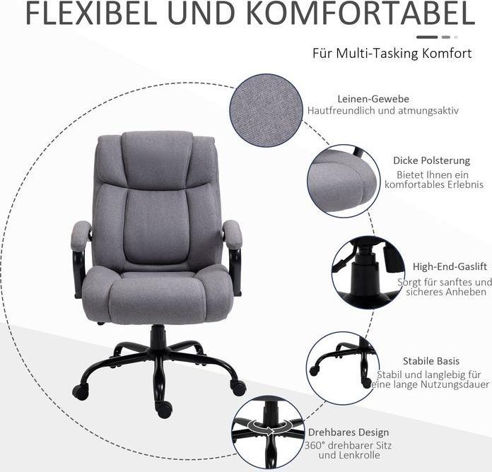 Actual product image Swisshandel24 Office chair Gaming chair Rocking function thick upholstered ergonomic Load capacity 220 kg