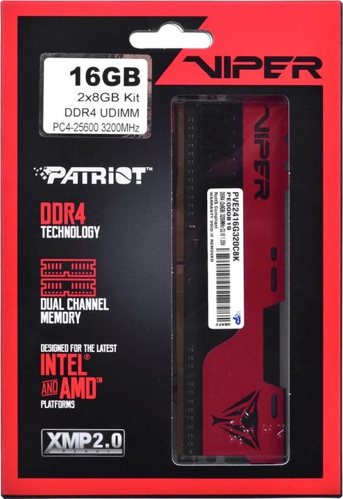 Actual product image Patriot Viper Elite II (2 x 8GB, 3200 MHz, DDR4-RAM, DIMM)