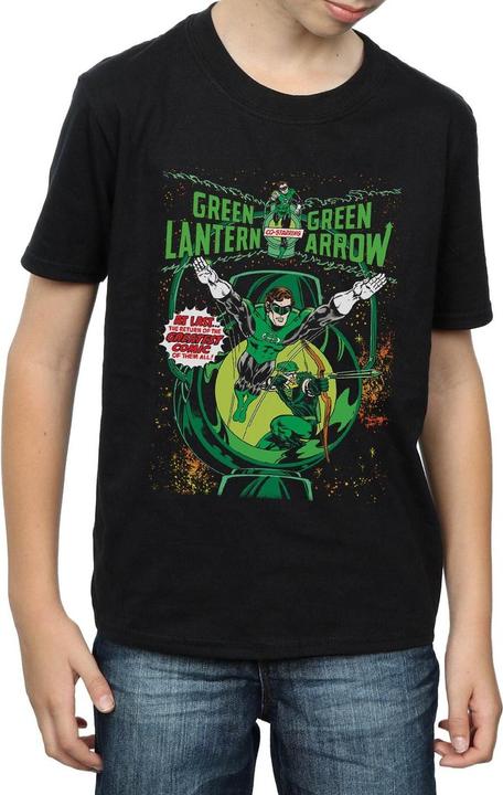Immagine prodotto Maglietta in cotone con copertina dei fumetti di Lanterna Verde e Freccia Verde per ragazzi (128)