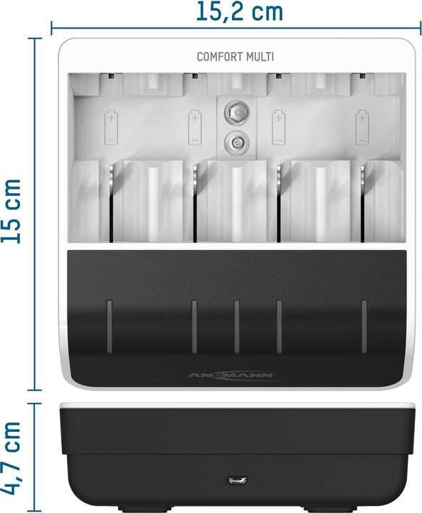 Immagine prodotto Ansmann Comfort Multi Charger (1 pz., C, D, AAA, AA, 800 mAh, Caricabatterie senza batteria)