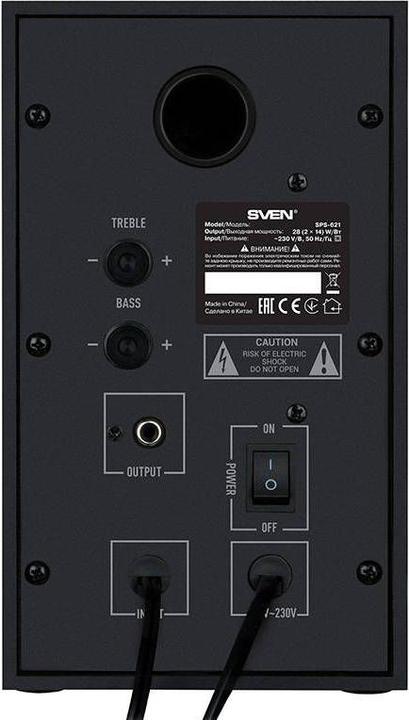 Actual product image Sven Speaker SPS-621, 28W Bluetooth (black) (Electrical connection)
