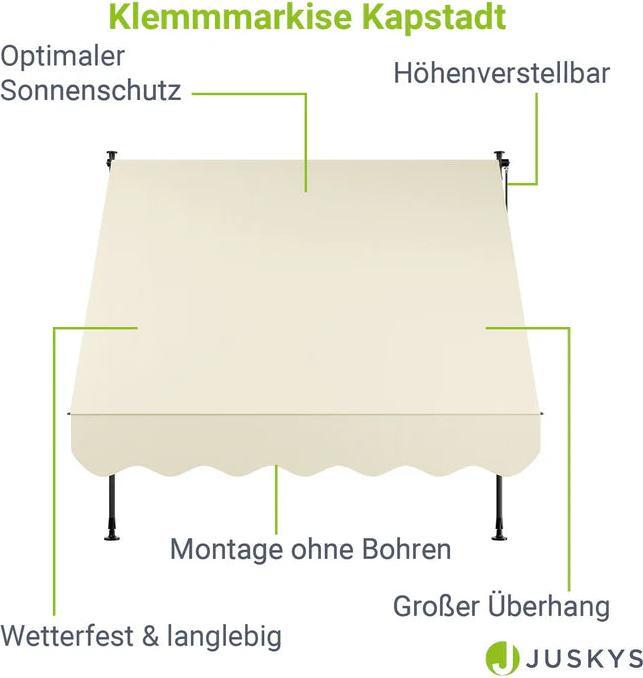 Actual product image Juskys Klemmmarkise Kapstadt (2 m)