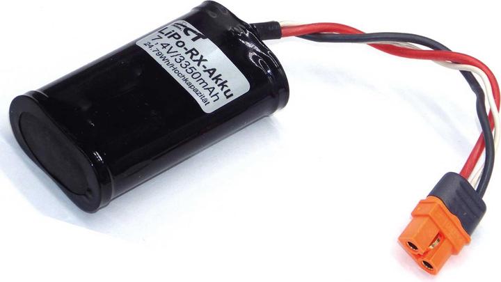 Image du produit batterie de réception lipo 7.4v 3350mah batterie haute capacité dans un boîtier métallique - (7.40 V, 3350 mAh)