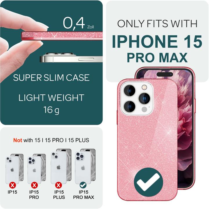 Immagine prodotto Nalia Copertina glitterata (Apple iPhone 15 Pro Max)