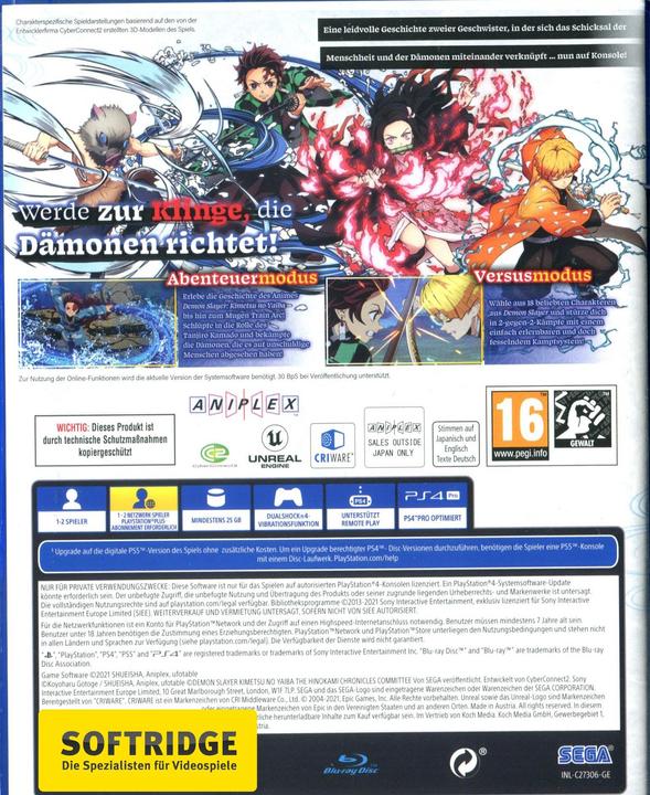 Actual product image Atlus Demon Slayer: Kimetsu no Yaiba - The Hinokami Chronicles (PS4, DE)