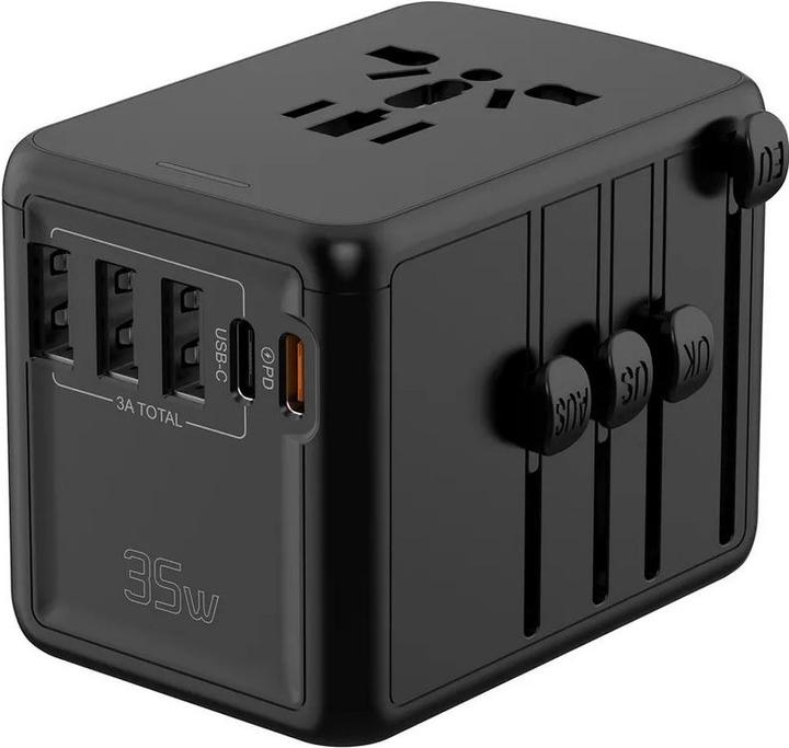 Immagine prodotto PhoneLook Adattatore da viaggio 35W multiprise UE-UK-US-AU 3x USB-A e 2x USB-C PowerDelivery