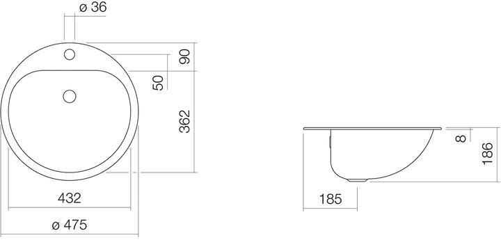 Actual product image Alape EW3 Washbasin (3400 mm, 3970 mm)
