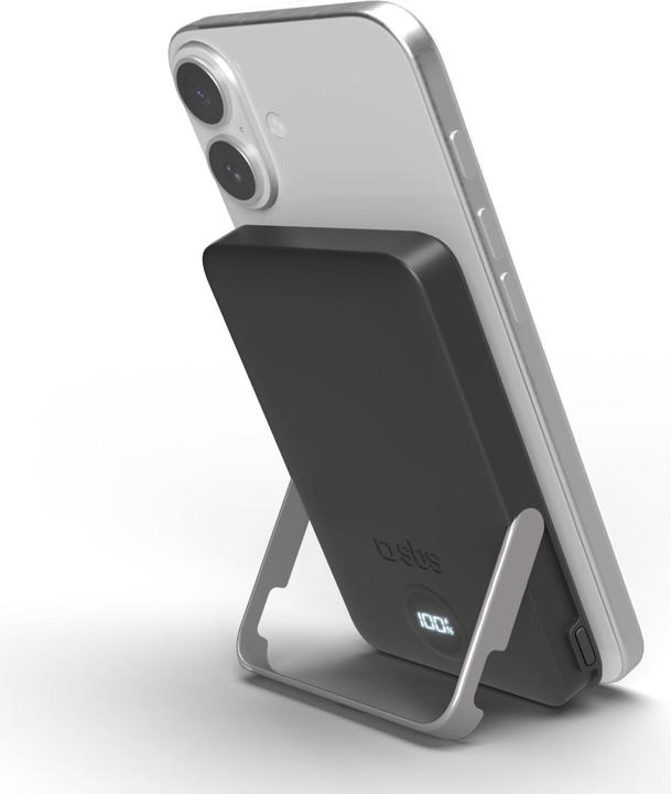 Actual product image SBS Wireless Power Bank 5,000 mAh with Stand and LCD (5000 mAh, 20 W)