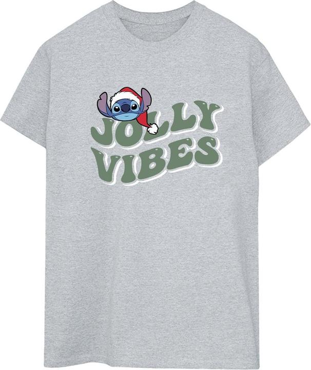 Actual product image Disney Womens/Ladies Lilo & Stitch Jolly Chilling Vibes Cotton Boyfriend T-Shirt (3XL)