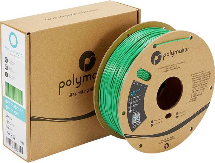 Image du produit Polymaker PB01005 Filament PolyLite PETG résistant à la chaleur, haute résistance à la traction 1.75 (PETG, 1.75 mm, 1000 g, Vert)