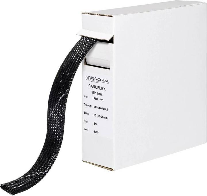 Image du produit DSG Canusa 8694006951 Gaine tressée noire polyester 6 à 12 mm 10 m (Gaines pour câbles, 1000 cm)
