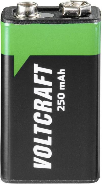Immagine prodotto Voltcraft Batteria a blocco 9 V NiMH 250 mAh 8,4 1 pz. (1 pz., 9V Block, 250 mAh)