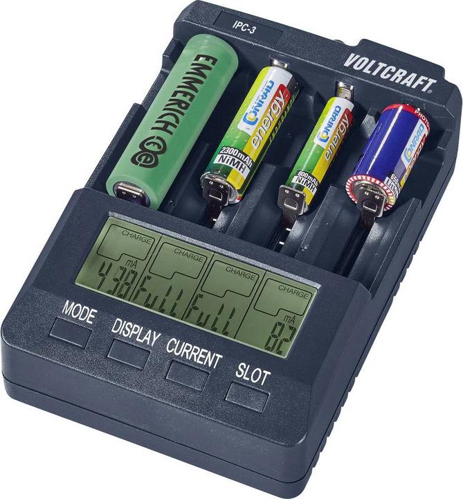 Produktbild Voltcraft IPC-3 + HR03 SE + HR6 SE Rundzellen-Ladegerät LiIon, NiCd, NiMH 10440, 14500, 16340, 16650, 17355 (1 Stk., 10440, 14500, 16340, 16650, 17355, 17500, 17670, 18490, 18500, 18650, 22650, 26500, 26650, A, Sub-C, RCR123A, AA, AAA, 2750 mAh, Ladegerät inkl. Akku)