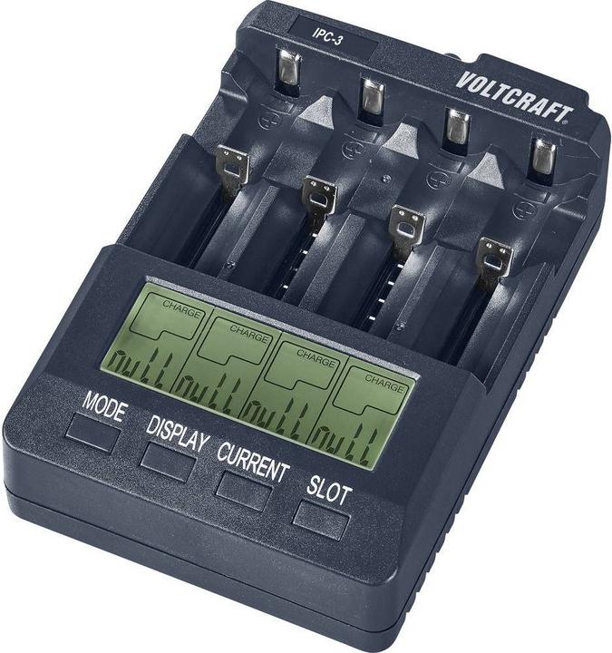 Produktbild Voltcraft IPC-3 + HR03 SE + HR6 SE Rundzellen-Ladegerät LiIon, NiCd, NiMH 10440, 14500, 16340, 16650, 17355 (1 Stk., 10440, 14500, 16340, 16650, 17355, 17500, 17670, 18490, 18500, 18650, 22650, 26500, 26650, A, Sub-C, RCR123A, AA, AAA, 2750 mAh, Ladegerät inkl. Akku)