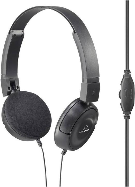 Image du produit Renkforce RF-HS-130 Casque On Ear filaire Stéréo Noir Bandeau (Filaire)