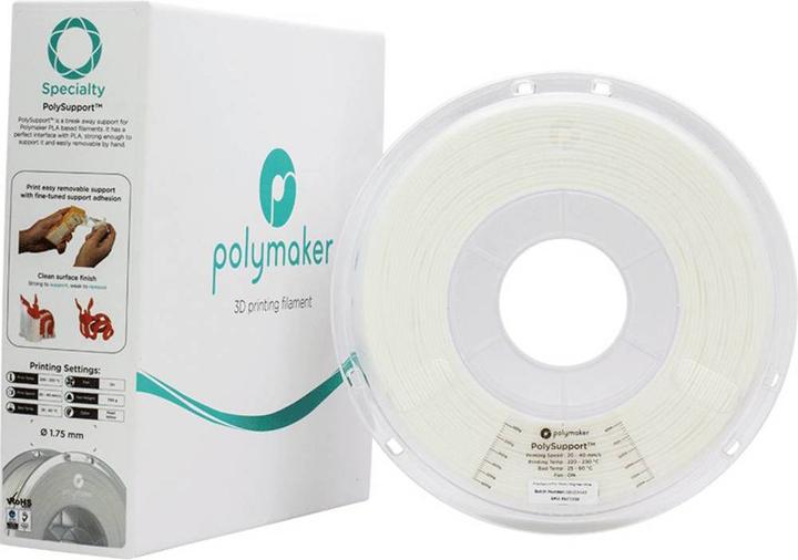 Actual product image Polymaker PD04002 Polysupport Breakaway Filament Support Material 2.85 mm 750 g (2.85 mm, 750 g, White)