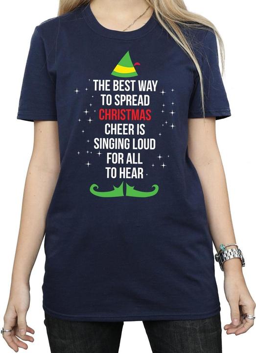 Immagine prodotto Elf Christmas Cheer Text Maglietta Ampia Donna (L)
