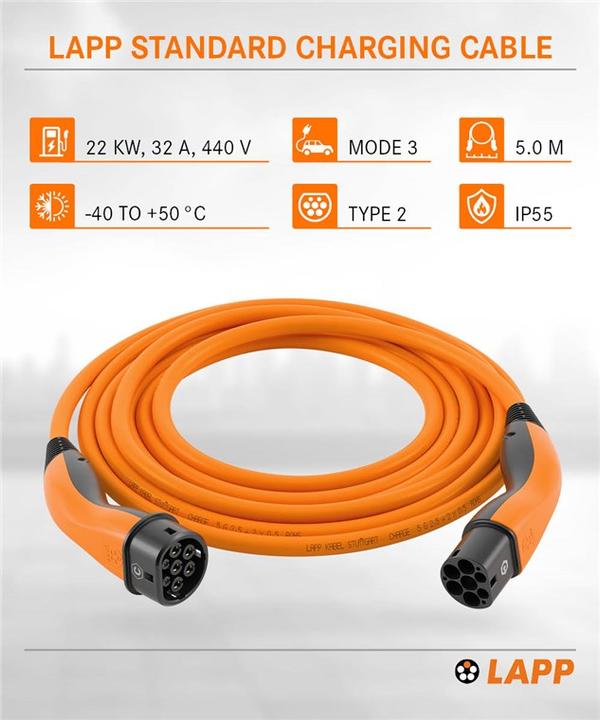 Image du produit Lapp Mobility EV-TYP2 (Type 2, 22 kW, 32 A, 5 m)