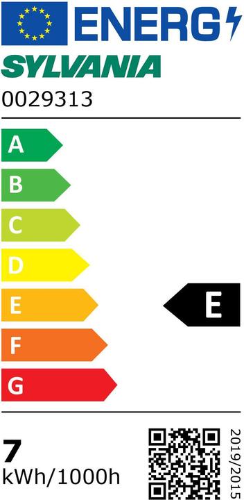 Etichetta energetica Sylvania ToLEDo Retro GLS Dimmerabile V5 CL 806LM 827 E27 SL (E27, 7 W, 806 lm, 1 x, E)