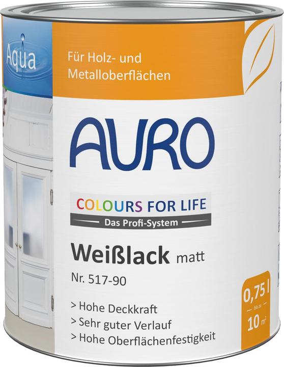 Image du produit AURO Laque mate 517-90 (Blanc, 2.50 l)