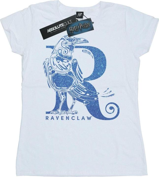 Actual product image Womens/Ladies Ravenclaw Glitter Cotton T-Shirt (XXL)
