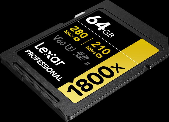 Actual product image Lexar Professional Gold Series (64 GB, SDXC, U3, UHS-II)