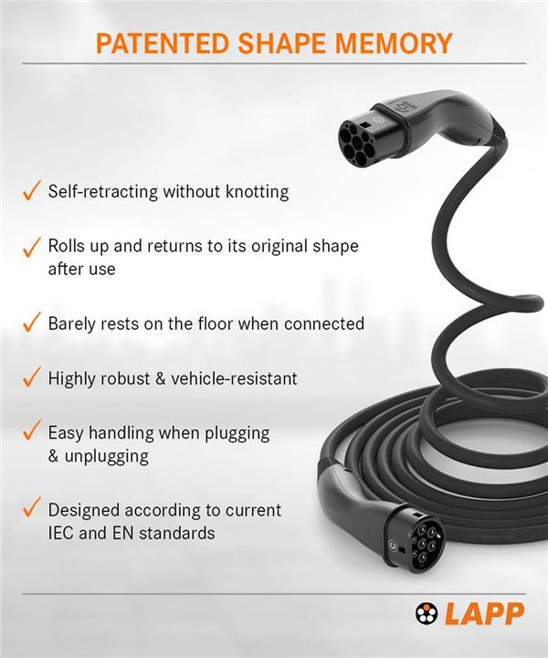Image du produit Lapp Mobility EV-TYP2 Ladekabel HELIX 3-phasig (Type 2, 11 kW, 20 A, 5 m)