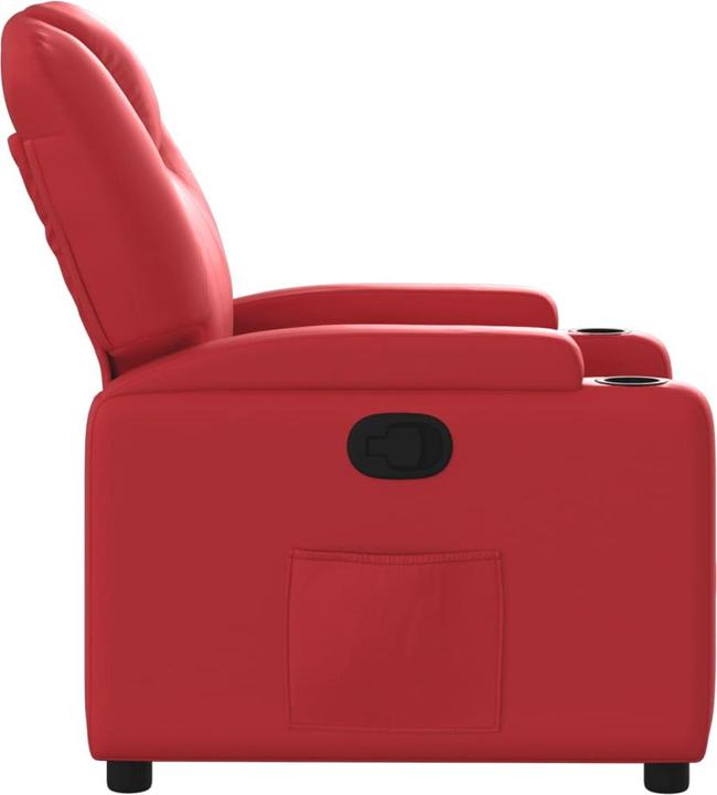 Actual product image VidaXL Recliner red faux leather,Colour: Red,Material: Faux leather