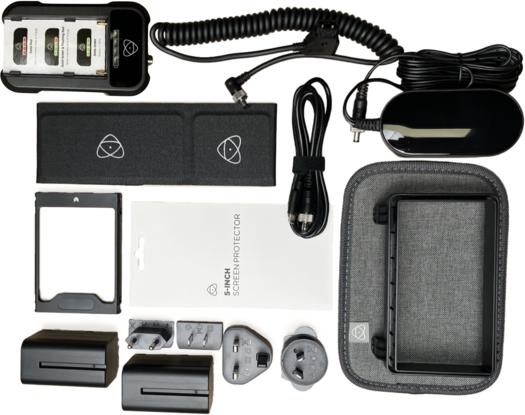 Actual product image Atomos 5" Accessory Kit (copy) (Various video accessories, Cable, Charger, Rechargeable battery)