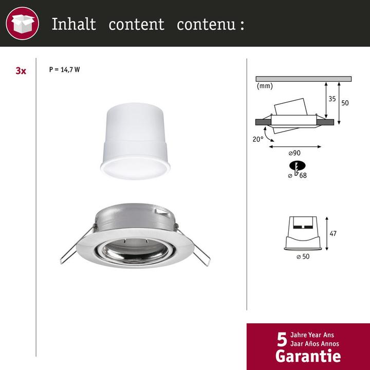 Produktbild Paulmann Einbauleuchte Base Set (430 lm)