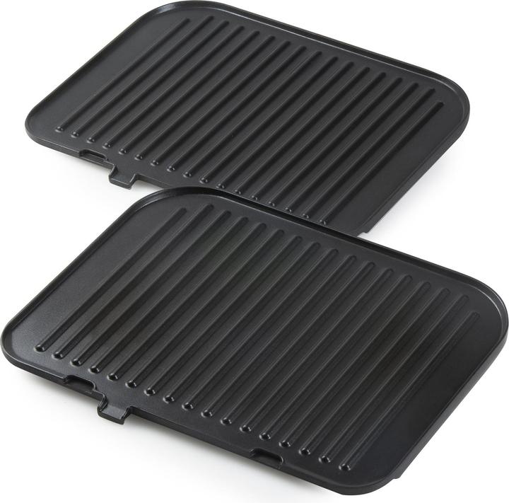 Produktbild Domo Genius Elektro Kontaktgrill Antihaftbeschichtung, mit Display Edelstahl, Schwarz (EU-Stecker)