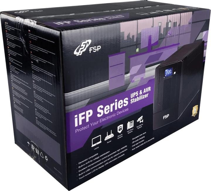 Actual product image Fortron UPS iFP1000 Line-interactive 1000VA (1000 VA, 600 W, Line-interactive UPS)