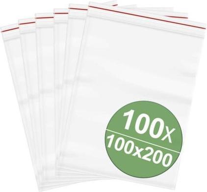 Quadrios Ziplock-zak zonder etiketstrook (B x H) 100 mm x 200 mm Transparant