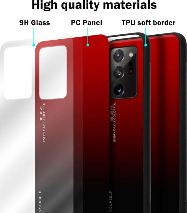 Actual product image Cadorabo Bumper Case for Samsung Galaxy NOTE 20 ULTRA TPU 2 Farben Glas (Samsung Galaxy Note 20 Ultra)