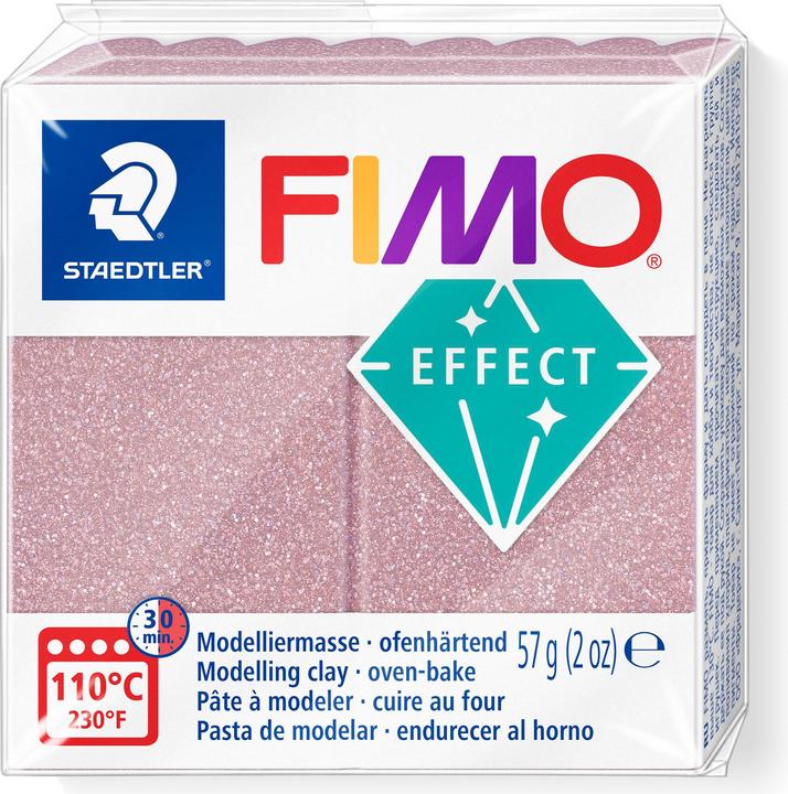 Actual product image Fimo EFFECT modelling clay, oven-hardened, ros'gold-glitter