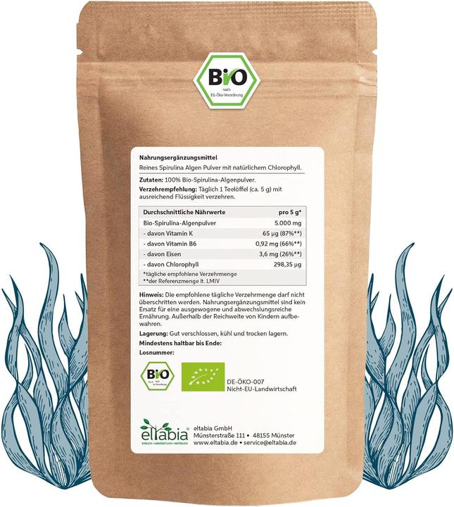 Image du produit Eltabia Poudre de spiruline bio | Qualité crudité premium (Poudre)