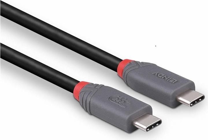Produktbild Lindy 0.8m USB4 240W Typ C Kabel, 40Gbit/s, Anthra Line Typ C Stecker an C Stecker (0.80 m, USB 4.0)