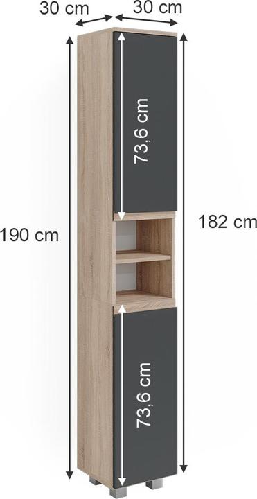 Actual product image Vicco J-Shape (30 x 30 x 190 cm)