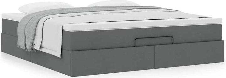 Actual product image VidaXL Ottoman bed with mattress dark grey 160x200 cm fabric (160 x 200 cm)