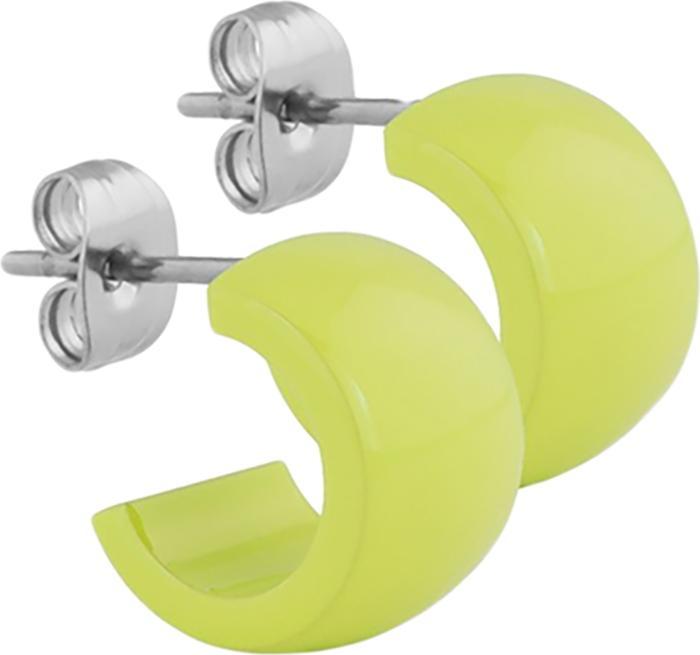 Actual product image Star Piercing Stud earrings yellow rounded 9x14 (without brass, Surgical steel 316L)