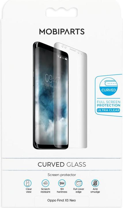 Productafbeelding Mobiparts Curved Glass Oppo Find X3 Neo (1 Stuk, Oppo Find X3 Neo)