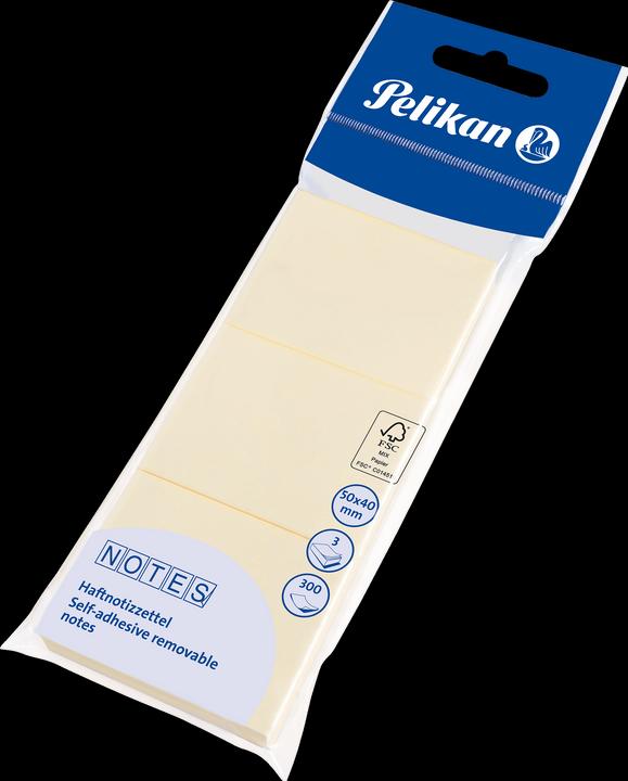 Image du produit Pelikan Notes adhésives 50 x 40 mm, jaune, 3x 100 feuilles (5 x 4 cm)