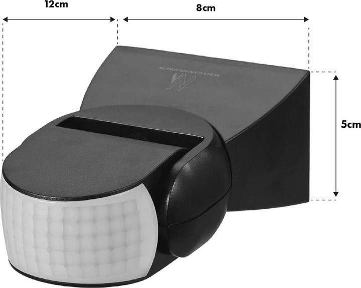 Actual product image Maclean Infrared PIR motion detector IP65 grey Range 12m MCE201 GR (12 m)