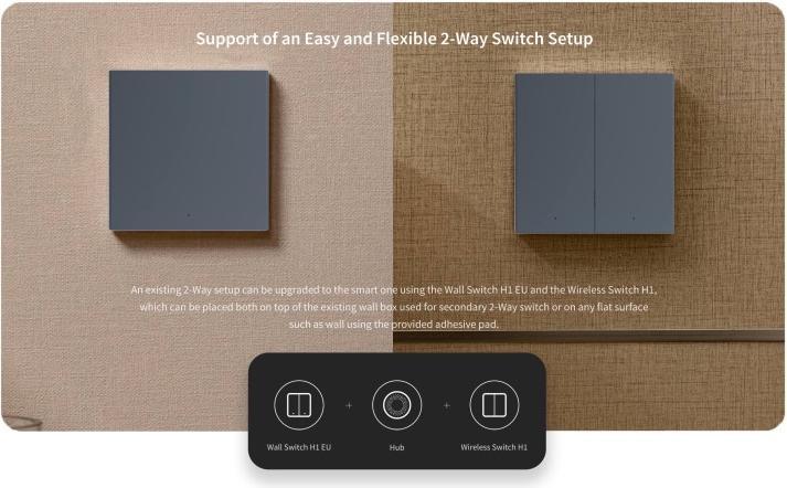 Actual product image Aqara Smart Wall Switch H1 Grey With Neutral, Single Rocker (Zigbee)