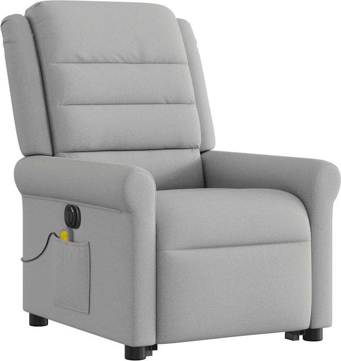 VidaXL Massagesessel mit Aufstehhilfe Elektrisch Wolkengrau Stoff