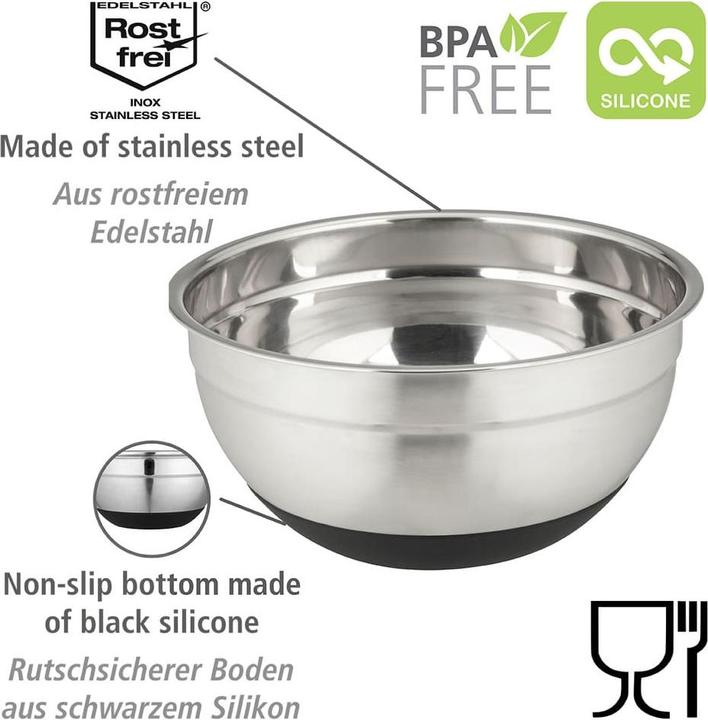 Produktbild Wenko Schüssel 1700 ml, 1 Stück, Edelstahl (20 cm, 1.70 l, 1 x)