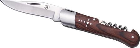 Actual product image Laguiole Hunting Knife &Corkscrew Rosewood Leather Pouch