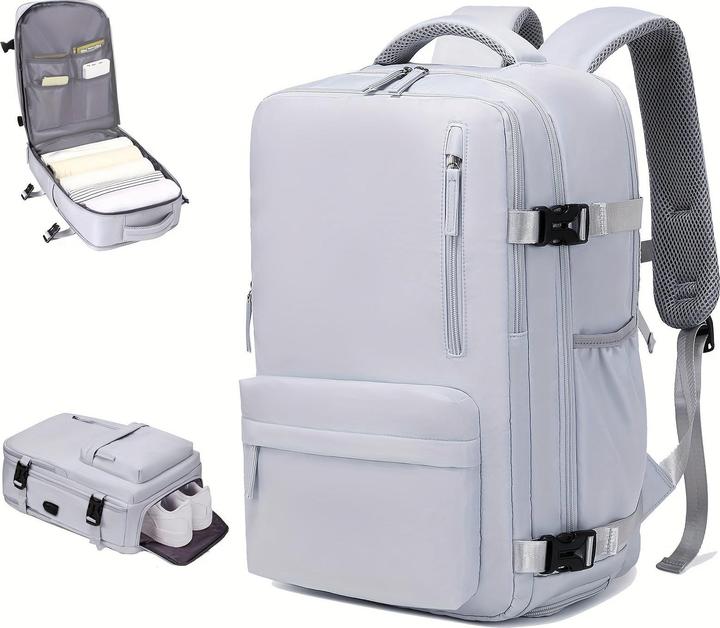 Only-Bags.Store Grosse Kapazität Reise-Rucksack mit Schuhfach, Dacron wasserdicht Laptop Daypack mit Ladeanschluss